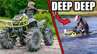 Giant FOURWHEELER VS FLOODED BACKYARD [upl. by Anafetse965]