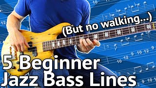 5 BeginnerFriendly JAZZ Bass Lines Guaranteed To Impress [upl. by Tierza956]