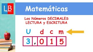 Los Números DECIMALES LECTURA y ESCRITURA ✔👩‍🏫 PRIMARIA [upl. by Ethelyn865]