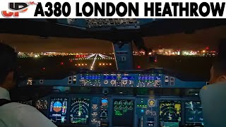 Piloting AIRBUS A380 out of London Heathrow  Cockpit Views [upl. by Ennyl]