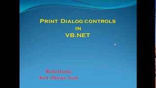 print dialog control in VBNET [upl. by Rachele]