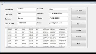 How to Add Save into MS Excel Print and Delete Data from DataGridView in Visual BasicNet [upl. by Emsmus]