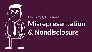 Misrepresentation and Nondisclosure  Contracts  Defenses amp Excuses [upl. by Suoinuj]