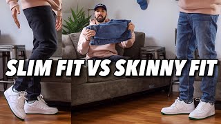 SLIM FIT DENIM VS SKINNY JEANS  WHICH IS BETTER MENS FASHION TIPS [upl. by Ahsienor]