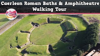 CAERLEON ROMAN BATHS amp AMPHITHEATRE WALES  Walking Tour  Pinned on Places [upl. by Neetsirk]