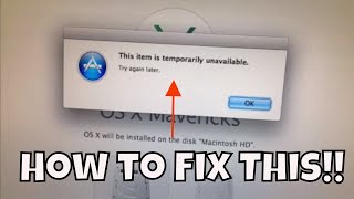 How to fix OS X temporarily unavailable amp boot from bootable USB drive MacBook [upl. by Anaib]