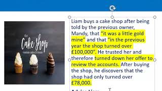 How to apply misrepresentation Liam cupcake scenario [upl. by Cardie]