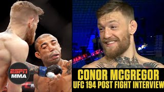 Conor McGregor talks Jose Aldo KO at UFC 194 2015  ESPN MMA Rewind [upl. by Eissim]