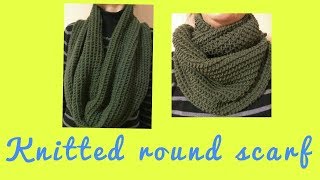 Pleteni okrugli šal  tuniski bod KNITTED ROUND SCARF [upl. by Iroj985]