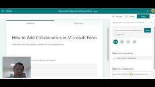 How to Add Collaborators in Microsoft Form [upl. by Naujtna]