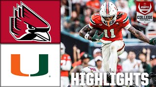 Ball State Cardinals vs Miami Hurricanes  Full Game Highlights  ESPN College Football [upl. by Lohrman492]