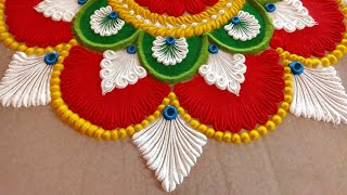 Big festival rangoli designssimple rangoli design rangoli colors and designs [upl. by Strickler499]