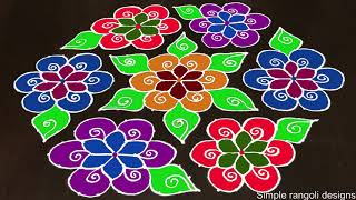 Happy New Year 21 to 11 Beautiful Rangoli  Kolam Design Colourful muggulu peddavi  Rangoli5 [upl. by Roy]