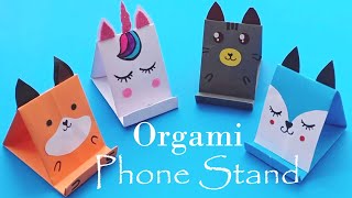 How to make Paper Mobile Stand ll DIY Origami Phone Holder [upl. by Hnahym]