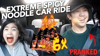 6X EXTREME SPICY NOODLE CAR RIDE I CRIED  Ranz and Niana [upl. by Meuser]