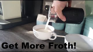 How to Get More Froth from Your Nespresso Coffee Aeroccino  Nespresso tips and help [upl. by Ailecec]