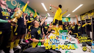 Inside DFBCup wild celebrations from the dressing room  Leipzig  BVB 14 [upl. by Reseda746]