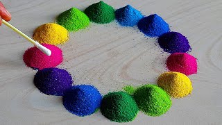 1461 Satisfying video  Navratri Rangoli design  Rangoli for Diwali design  Sand art [upl. by Silevi]