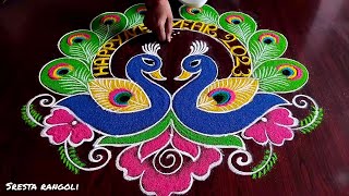 2023 New year special rangoli 5×3 dots [upl. by Seppala]