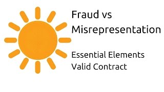 Fraud vs Misrepresentation  Other Essential Elements of a Valid Contract  CA CPT  CS amp CMA [upl. by Htederem]