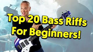 Top 20 MUST KNOW Bass Riffs For Beginners tabs amp tutorial [upl. by Bonaparte654]