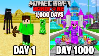 I Survived 1000 Days in HARDCORE Minecraft [upl. by Annairb]