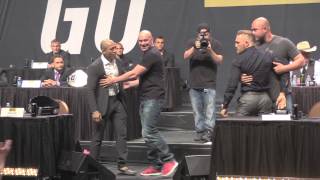 Conor McGregor and Jose Aldo Altercation at UFCs Go Big Press Conference [upl. by Ahtera]